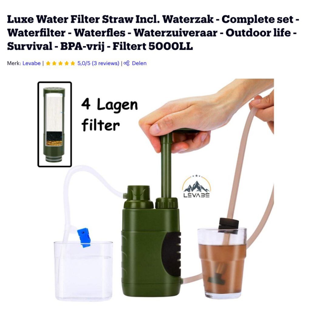 beste waterfilter tijdens survival