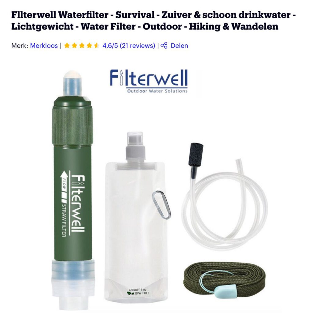 waterfilter survival schoon drinkwater